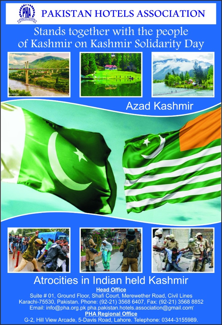 Pakistan Hotels Association stands together with the people of Kashmir on Kashmir Solidarity Day